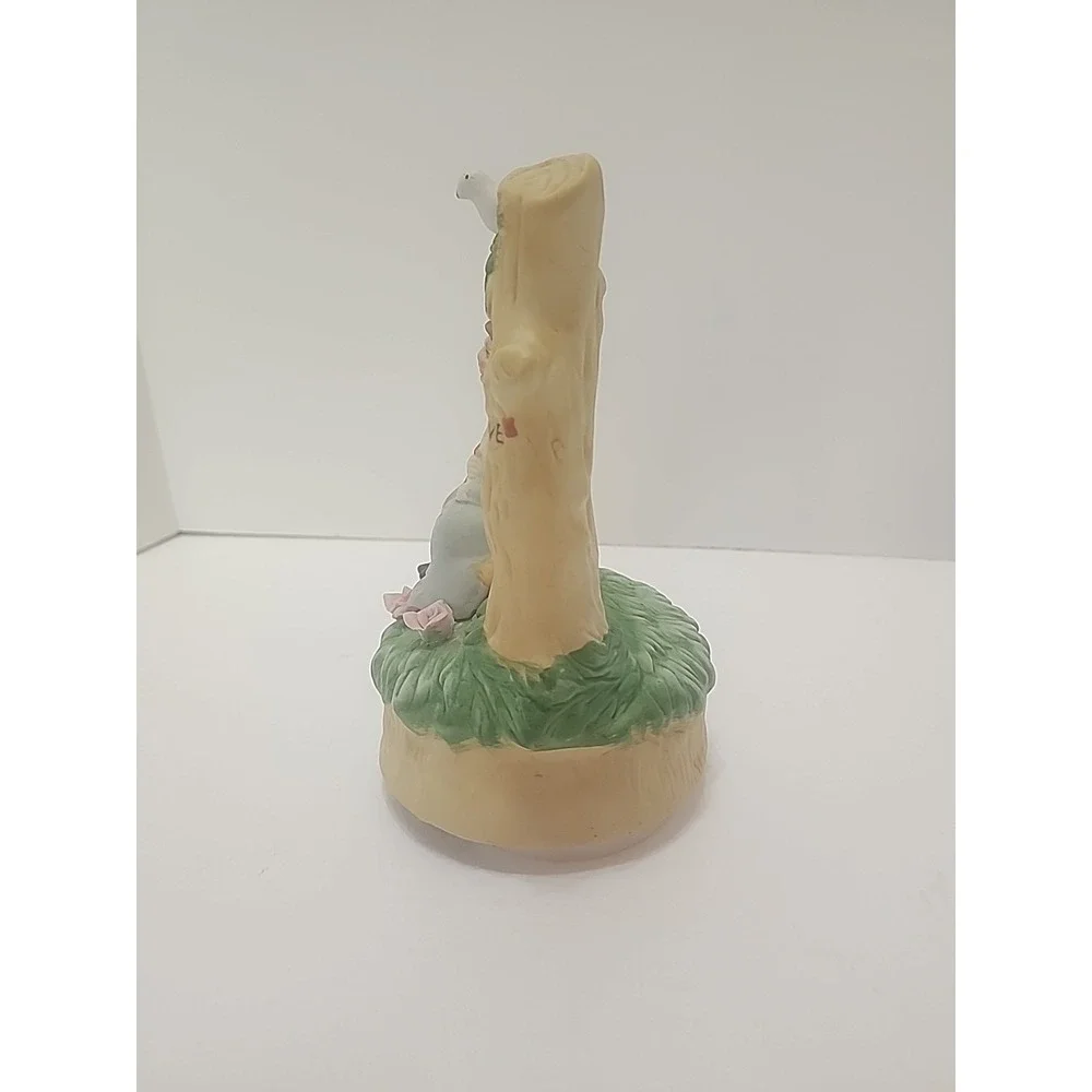 MSR Imports Inc. Porcelain Music Box Elderly‎ Couple on Swing. Writing On Bottom